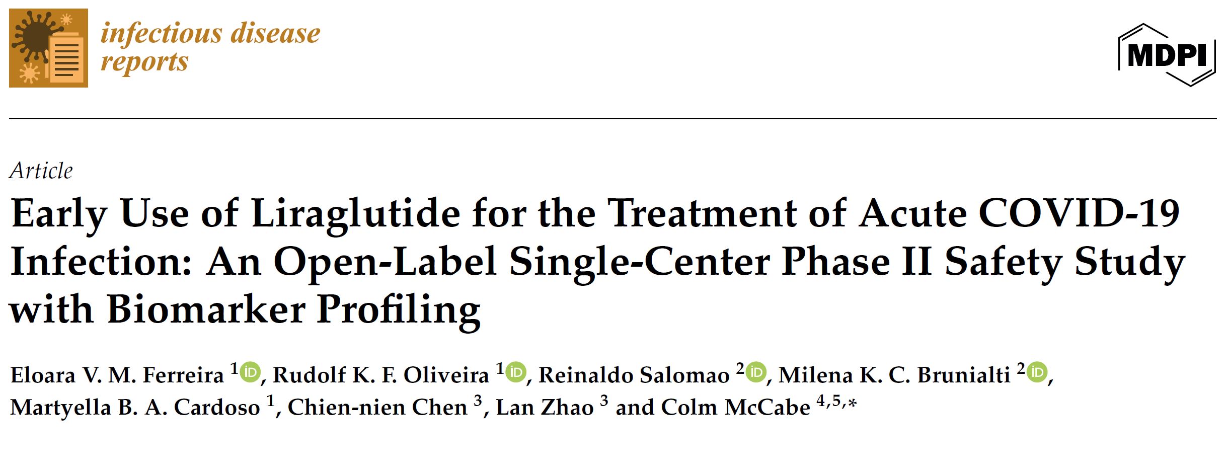 (2025 Infect Dis Rep) Early Use of Liraglutide for the Acute COVID-19 Infection_Phase II (39846709)