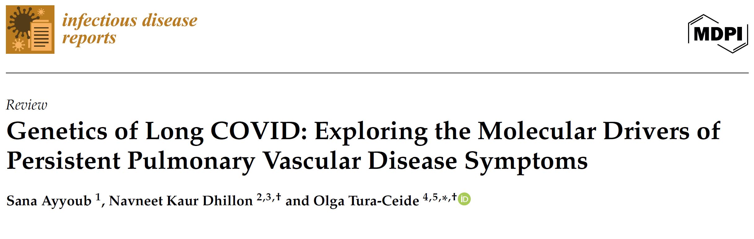 (2025 Infect Dis Rep) Genetics of Long COVID_Molecular Drivers of Persistent PVD Symptoms (39997467)